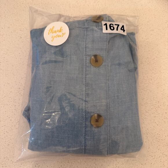 J.Crew Chambray Button-Front Tank Top With Ruffle Straps - Picture 7 of 7